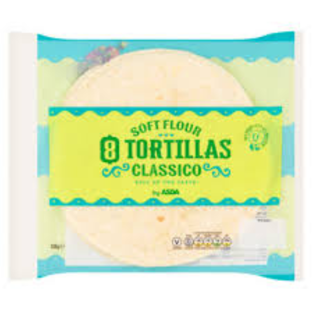 ASDA TORTILLAS PLAIN 8S